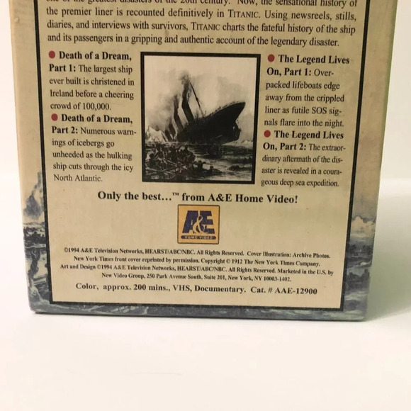 A&E Titanic 4 VHS Tape Documentary Series on the Sinking of the Titanic - Picture 11 of 16